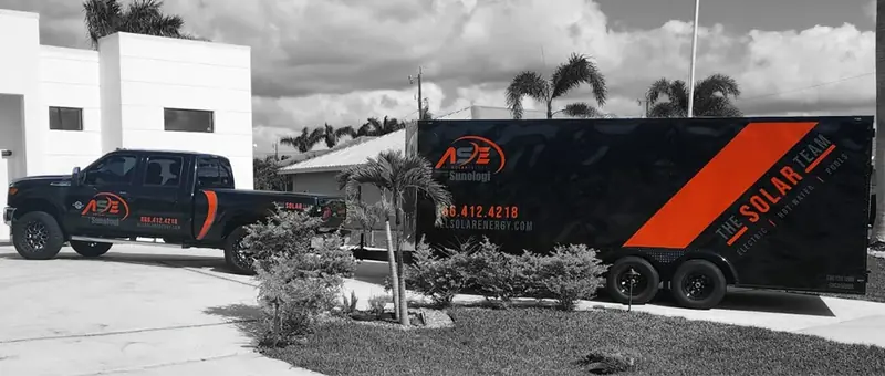 AllSolar Energy service truck parked outside a Florida home